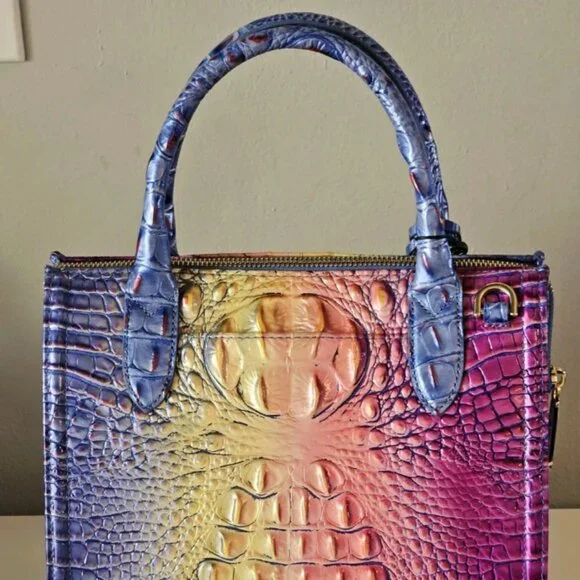 NWT Brahmin Small Caroline Satchel Magic Ombre Melbourne Leather Bag NWT - Picture 5 of 11